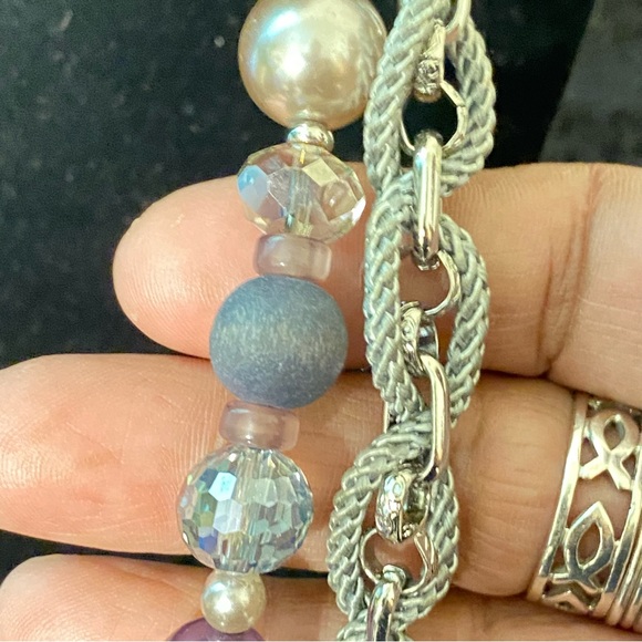 Chico's Double Tiered Wood Rope and Glass Beaded Necklace - Picture 10 of 15